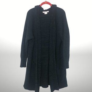 Cotton Long Sleeve Hooded Cardigan